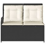 vidaXL Banc de jardin avec coussin Noir Poly rotin