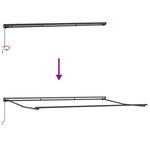 vidaXL Auvent Rétractable Gris clair 500x300 cm tissu
