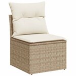 vidaXL Salon de jardin 11 Pièces avec coussins beige résine tressée