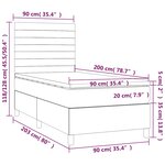 vidaXL Sommier à lattes de lit matelas LED Bleu foncé 90x200cm Velours