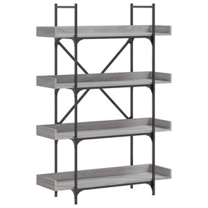vidaXL Bibliothèque à 4 niveaux sonoma gris 100x33x145 5 cm