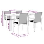 vidaXL Ensemble à manger de jardin 5 Pièces noir textilène et acier