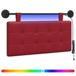 vidaXL Tête de lit suspendue Avec lumière LED Bordeaux Simili cuir