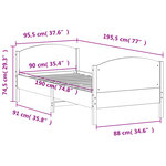 vidaXL Cadre de lit sans matelas cire marron 90x190 cm bois pin massif