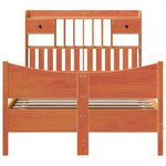 vidaXL Cadre de lit sans matelas cire marron 135x190cm bois pin massif
