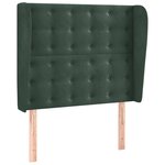vidaXL Tête de lit avec oreilles Vert foncé 83x23x118/128 cm Velours