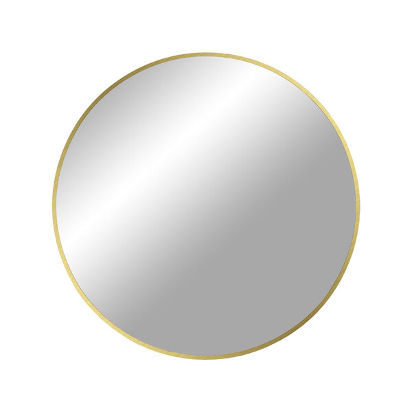 Miroir rond en aluminium avec cadre marron clair Ø 60 cm