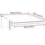 vidaXL Auvent rétractable automatique marron 400x300 cm