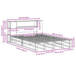 vidaXL Lit bibliothèque sans matelas cire marron 120x190cm bois massif