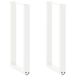 vidaXL Pieds de table console en U  2 pièces  blanc  38 x (72-73) cm  acier