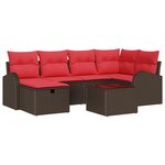 vidaXL Ensemble de canapé de jardin 7 Pièces Marron Poly rotin