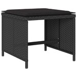 vidaXL Ensemble à manger de jardin 15 Pièces coussins noir résine tressée