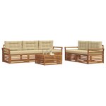 vidaXL Ensemble de canapés d'extérieur 6 Pièces Naturel et Beige