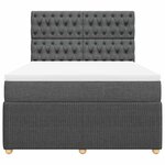 vidaXL Sommier à lattes de lit avec matelas Gris foncé 140x200cm Tissu