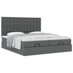 VidaXL Cadre de lit ottoman avec matelas gris foncé 200x200cm tissu