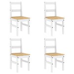 vidaXL Ensemble à manger Panama 5 Pièces blanc bois de pin massif