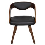 vidaXL Chaises à manger lot de 4 marron bois courbé et similicuir