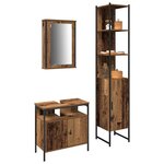 vidaXL Ensemble de mobilier de salle de bain 3 Pièces Bois ancien