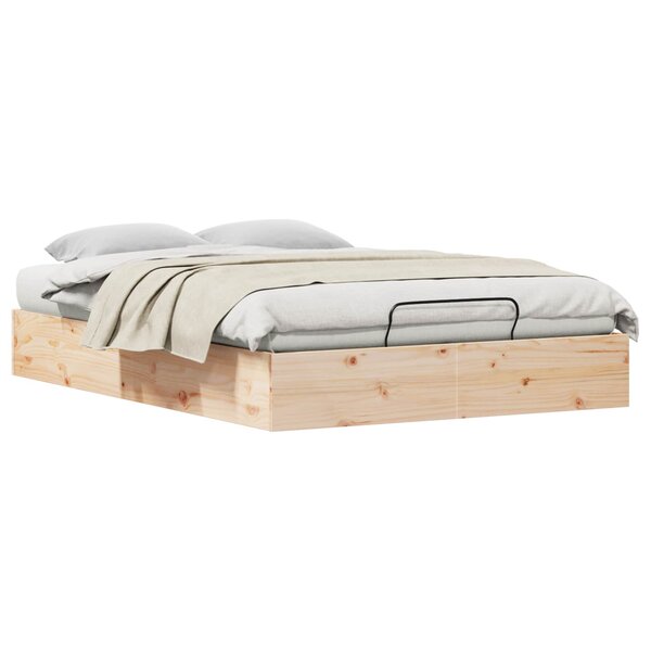 vidaXL Cadre de lit ottoman avec rangement Naturel 140 x 200 cm