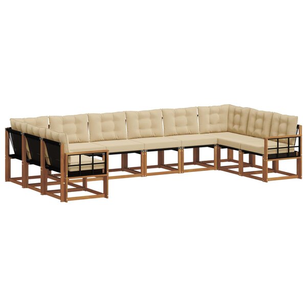 vidaXL Ensemble de canapés d'extérieur 10 Pièces Naturel et Beige