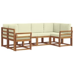 vidaXL Ensemble de canapés d'extérieur 6 pc Naturel et Crème