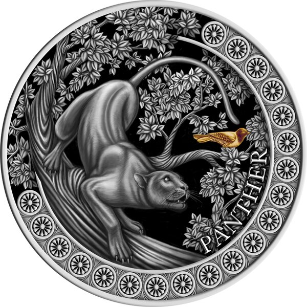 PANTHER Hunting in the Wild Argent Monnaie 10 Cedis Ghana 2022
