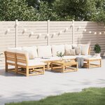 vidaXL Salon de jardin avec coussins 8 Pièces bois massif d'acacia