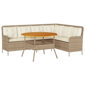 vidaXL Salon de jardin avec coussins 2 Pièces beige résine tressée