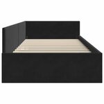 vidaXL Cadre de lit d'angle Autre avec tête de lit Noir 80 x 200 cm