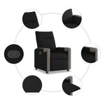 vidaXL Fauteuil inclinable Noir Tissu