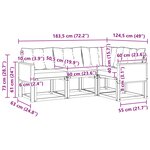 vidaXL Ensemble de canapés d'extérieur 4 pc Naturel et noir