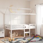 vidaXL Lit haut sans matelas blanc 80x200 cm bois de pin massif