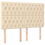 vidaXL Tête de lit à LED Crème 144x7x118/128 cm Tissu