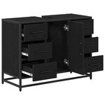vidaXL Cabinet de salle de bain avec tiroir Chêne noir 80 x 33 x 60 cm