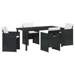 vidaXL Ensemble de salle à manger pour jardin 5 Pièces Noir polyrotin