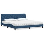 vidaXL Lit avec matelas bleu 200x200 cm tissu