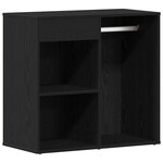 vidaXL Table de maquillage LED Chêne noir 140 x 40 x 140 cm