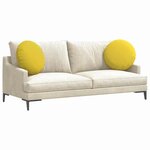 vidaXL Coussins de siège 2 Pièces Jaune clair Ø50 x 19 cm tissu