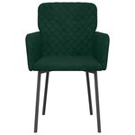 vidaXL Chaises à manger lot de 2 Vert foncé Velours