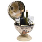 vidaXL Support de vin globe de dessus de table Bois d'eucalyptus Blanc