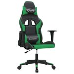 vidaXL Chaise de jeu Noir et vert Similicuir