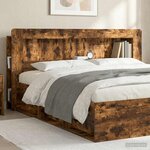 vidaXL Cabinet de Tête de Lit Chêne Fumé 215 x 18 5 x 100 cm