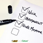 Lot de 5 Feutres marqueurs permanents BIC noir LEAZYGO