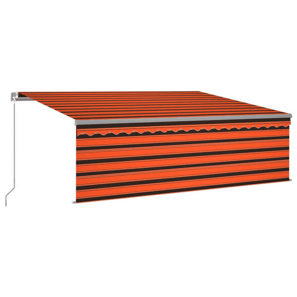 vidaXL Auvent manuel rétractable avec store 4 5x3 m Orange et marron