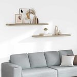 vidaXL Étagères murales flottantes 2 Pièces Chêne 120x23 5x3 8 cm MDF