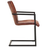vidaXL Chaises à manger cantilever lot de 4 marron cuir véritable