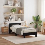 vidaXL Cadre de lit avec LED Chêne noir 100 x 200 cm Bois d'ingénierie