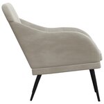 vidaXL Fauteuil Gris clair 63x76x80 cm Velours