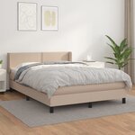 vidaXL Sommier à lattes de lit avec matelas Cappuccino 140x200 cm