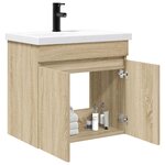 vidaXL Meuble de salle de bain avec robinet Chêne Sonoma